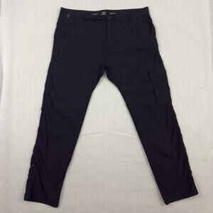 prAna Stretch Zion Slim Pants II Mens 40x32 Black ReZion Nylon Hiking Travel